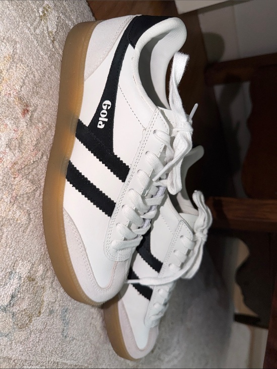 Gola Shoes - Gola White Black Gum-Soled Women's Sneakers